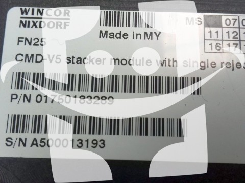 Wincor Nixdorf CMD-V5 STACKER MODULE WITH SINGLE REJECT PN: 1750183289, 1750183289