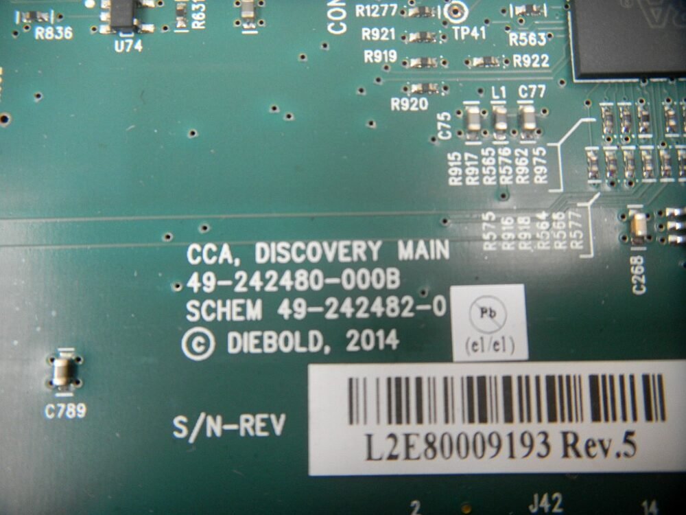 Diebold CCA, MAIN, ACTIVDISPENSE PN: 49-242480-000B, 49242480000B