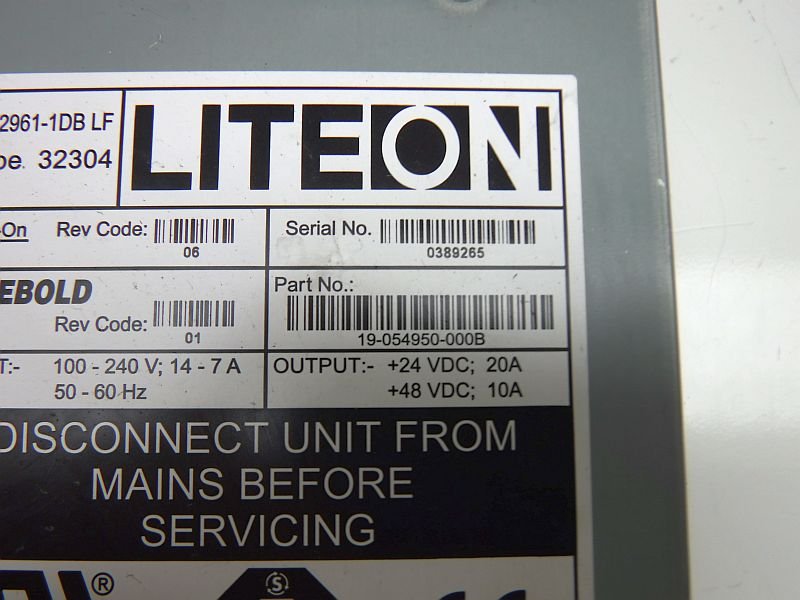 Diebold PWR SPLY,SWTCR,MULTVOLT,W 960 PN: 19-054950-000B, 19054950000B