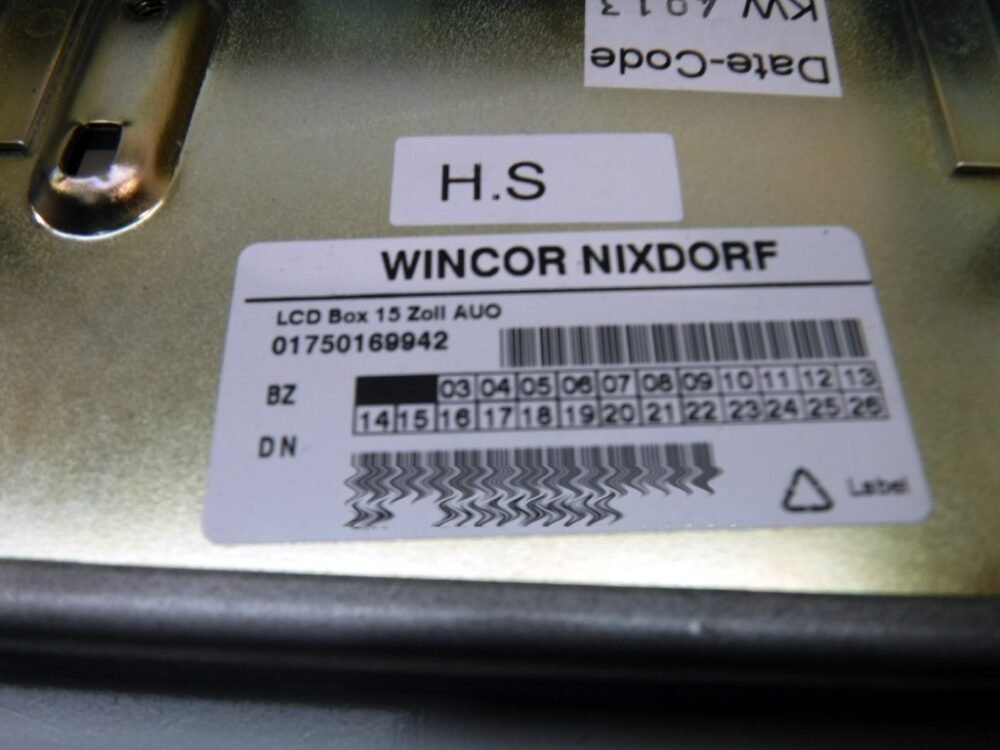 Wincor Nixdorf LCD BOX 15" AUO PN: 01750169942, 1750169942