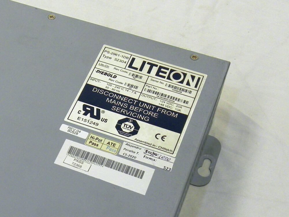 Diebold PWR SPLY,SWTCR,MULTVOLT,W 960 PN: 19-054950-000A, 19054950000A