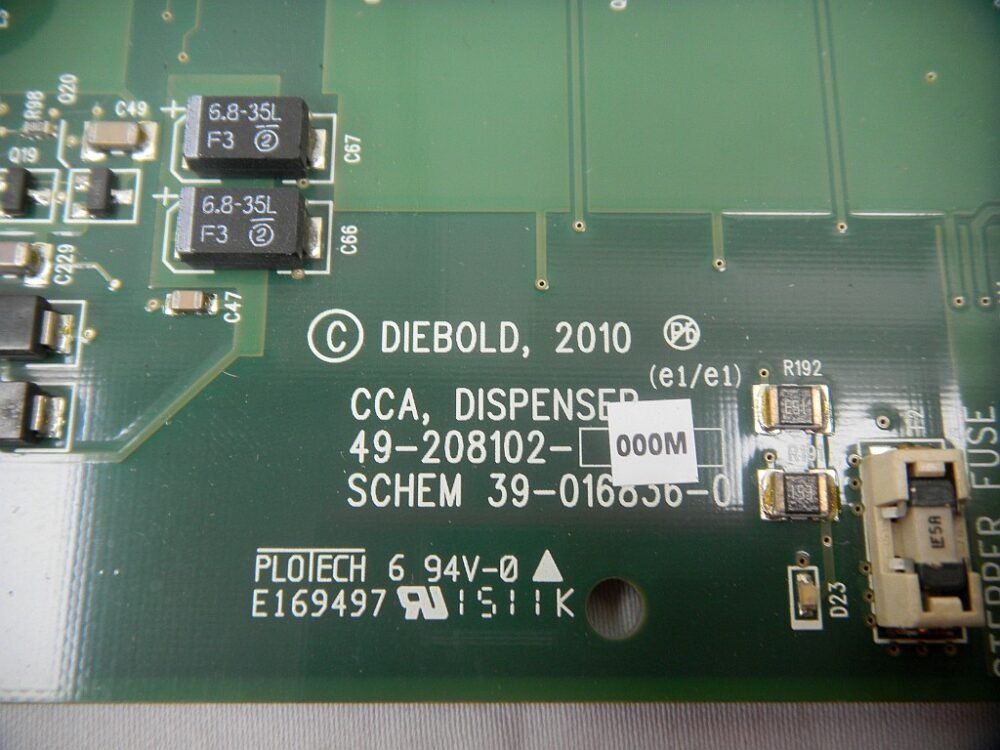 2580-2 Diebold Opteva CCA Dispenser Controller PN: 49-208102-000M, 49208102000M