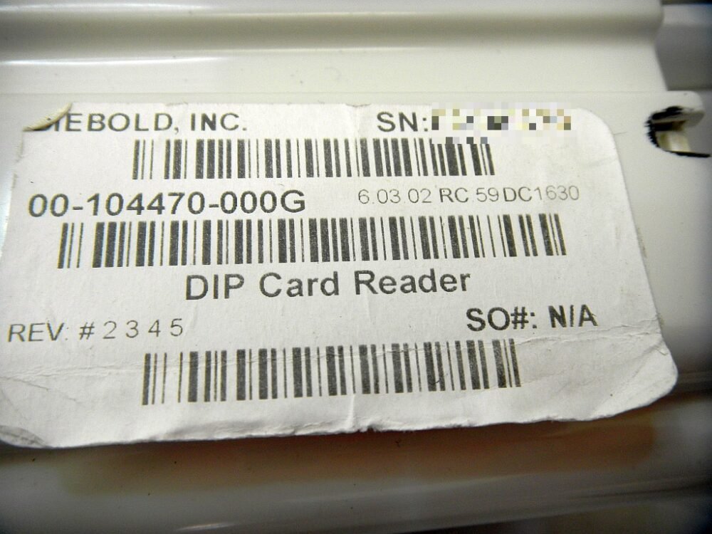 2605-4 Diebold DIP CARD READER/ ASKIM PN: 00-104470-000G, 104470000G