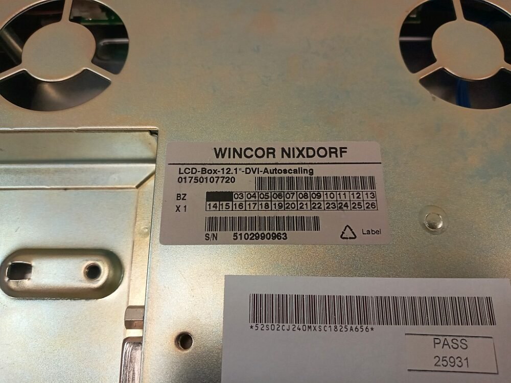 Wincor Nixdorf LCD BOX 12.1" DVI PN: 01750107720, 1750107720