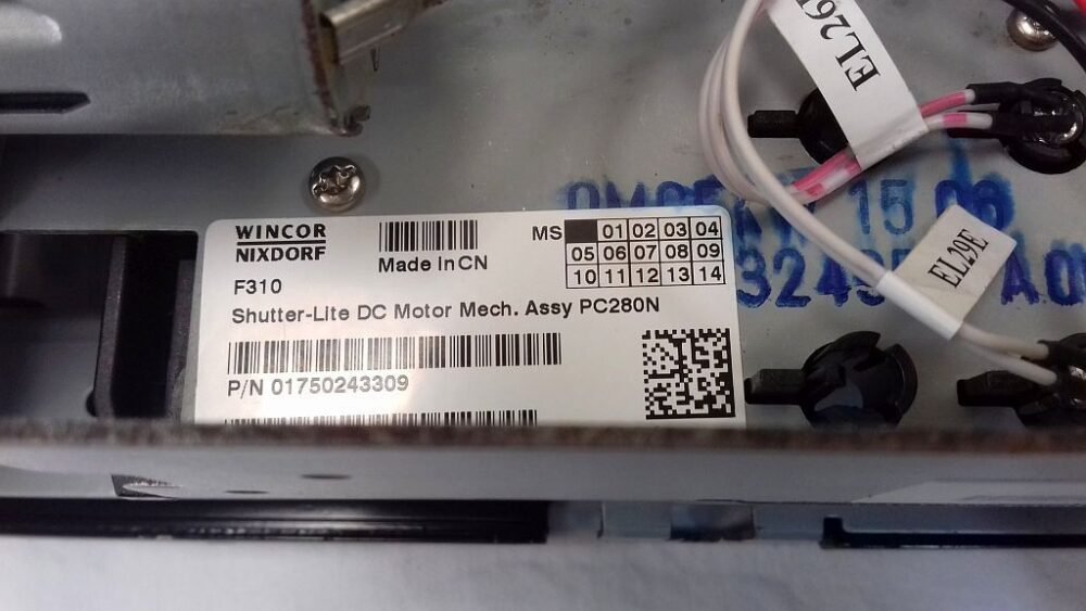 2657-4 Wincor Nixdorf Shutter-Lite DC Motor Assy PC280n FL PN: 01750243309, 1750243309