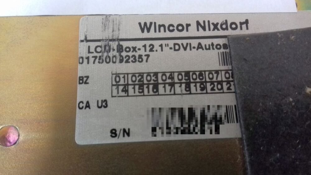2658-4 Wincor Nixdorf LCD-BOX-12.1 INCH -DVI-AUTOSCALING PN: 01750092357, 1750092357