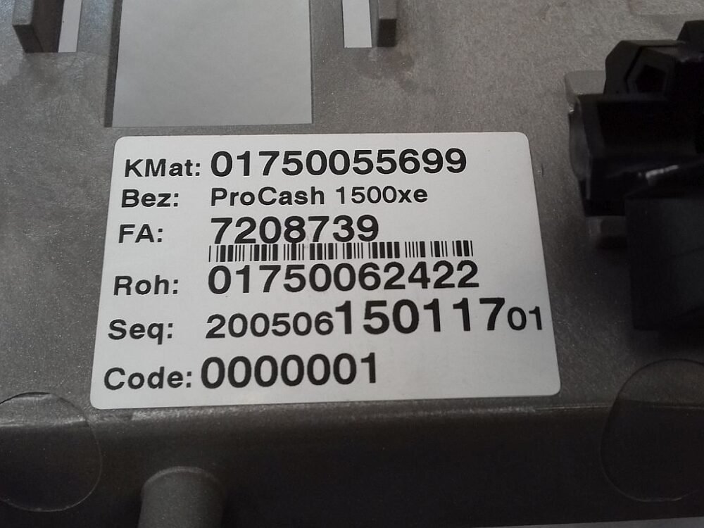 2666-2 Wincor Nixdorf FASCIA ASSEMBLY 1500 XE PN: 01750062422, 1750062422