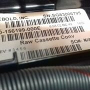 Diebold RAW CASSETTE CONV PN: 00-156199-000E, 156199000E