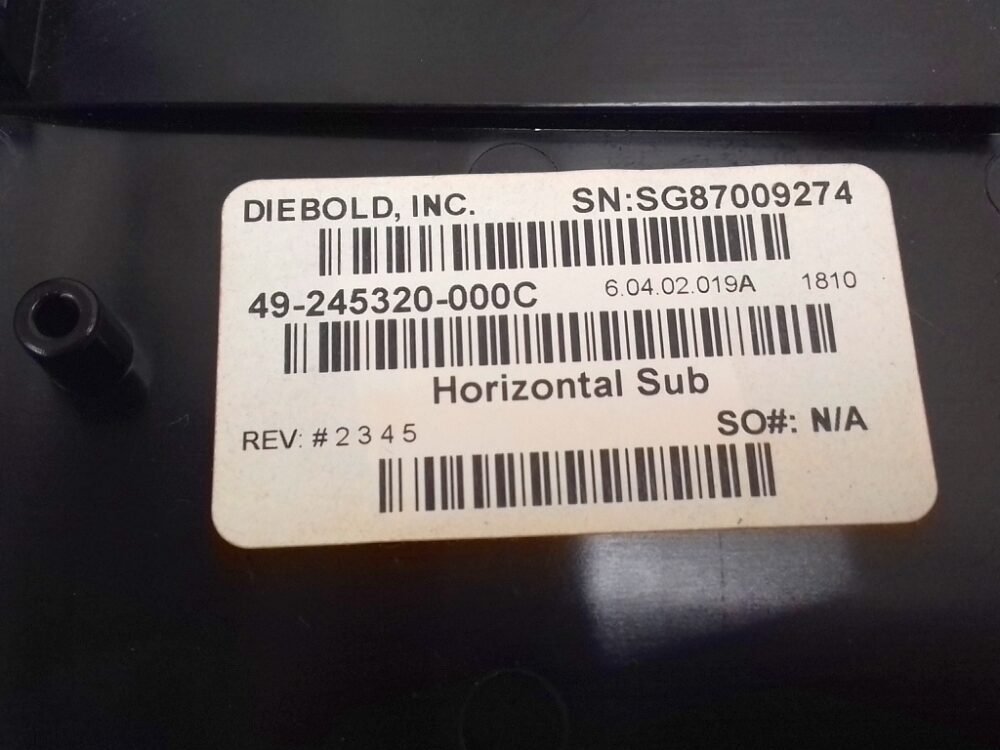 2762-2 Diebold HORIZONTAL SUB TRANSPORT PN: 49-245320-000C, 49245320000C
