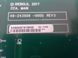 Diebold MAIN, CCA PN: 49-243509-000G, 49243509000G