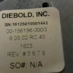 Diebold BCS RD,1DIM,2DIM,MDL PN: 00-156196-000G, 156196000G