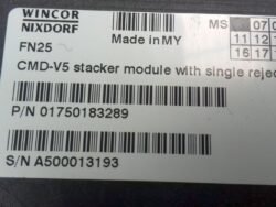 Wincor Nixdorf CMD-V5 STACKER MODULE WITH SINGLE REJECT PN: 1750183289, 1750183289