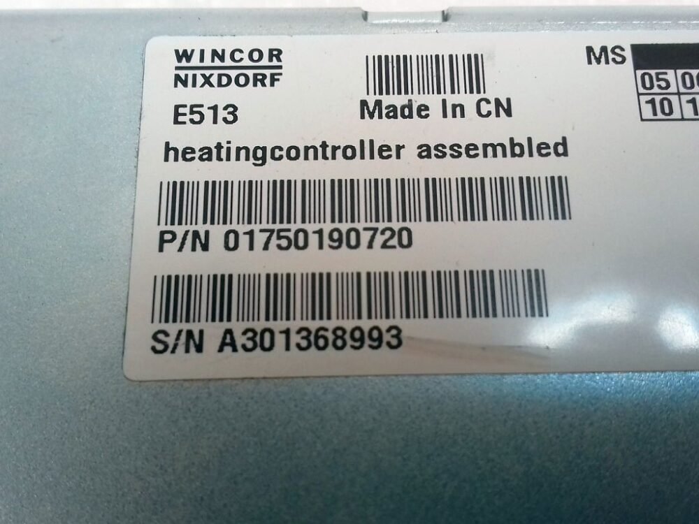 Wincor Nixdorf Heating Controller Assembled PN: 1750190720, 1750190720