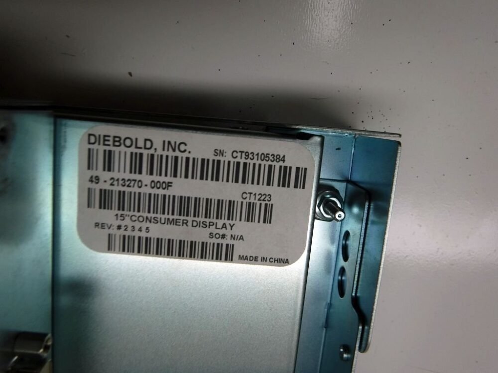 Diebold MONITOR,LCD,15.0 PULGADAS CONS PN: 49-213270-000F, 49213270000F