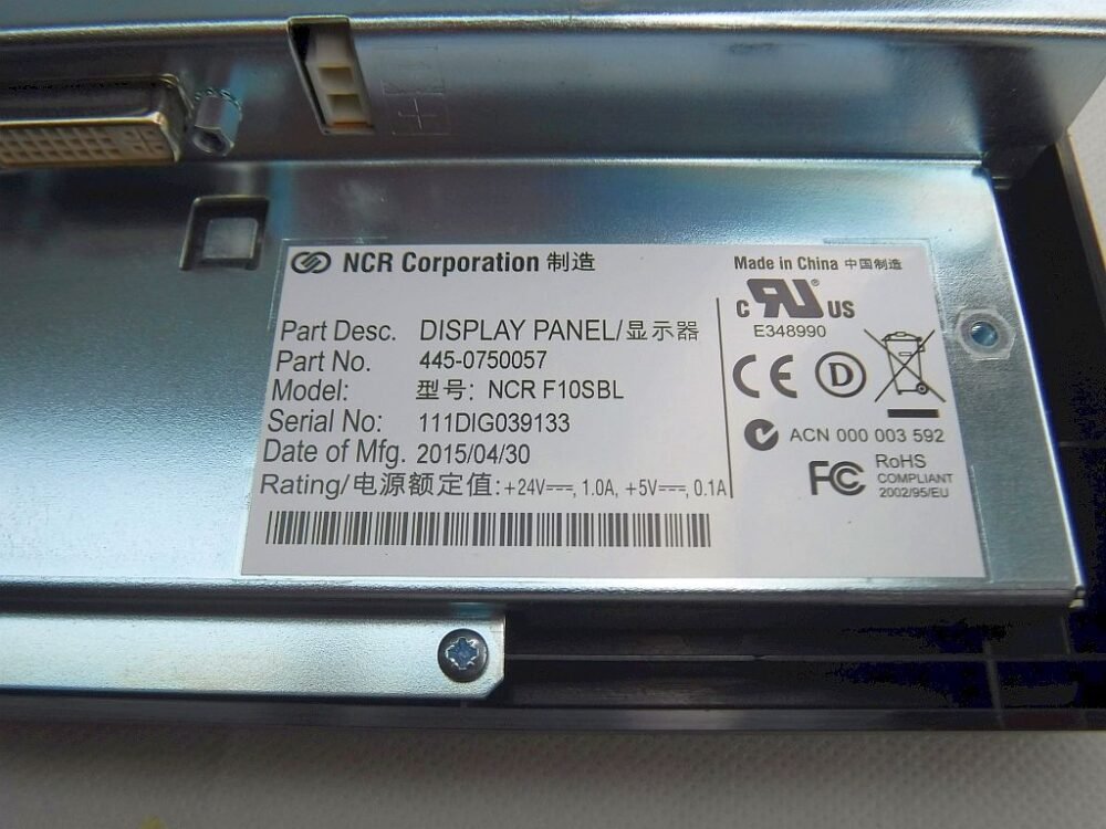 3572-4 NCR PANEL OPERATOR PN: 445-0750057, 4450750057