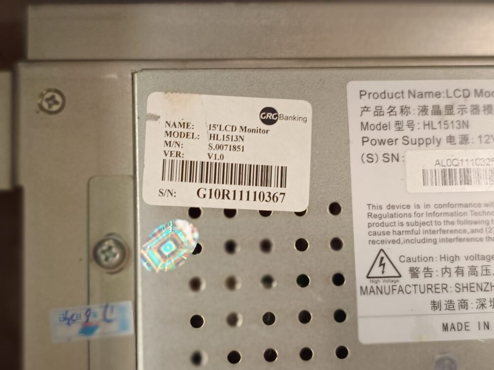 GRG, 15'LCD Monitor, HL1513N, NP: S.0071851, S0071851