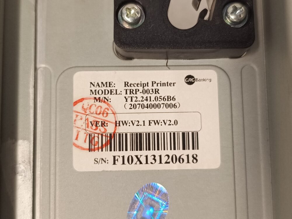 3605-1 GRG, Receipt Printer, TRP-003R, NP: YT2.241.056B6, YT2241056B6