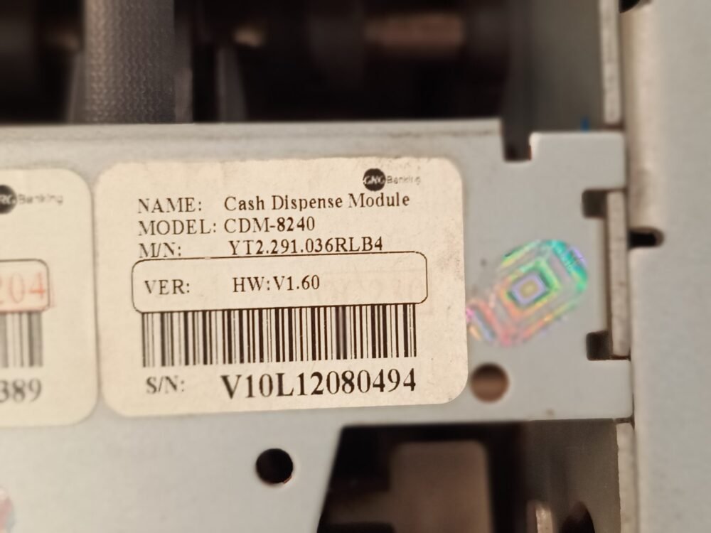GRG, Cash Dispense Module, CDM-8240, NP: YT2.291.036RLB4, YT2291036RLB4