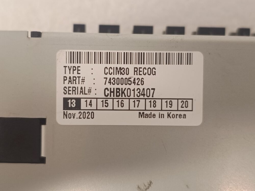 Nautilus Hyosung, Recognition Module, CCIM30 RECOG, NP: 7430005426