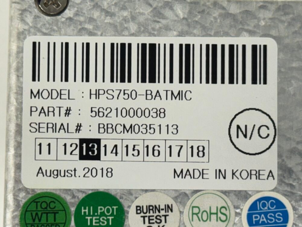 3649-1 NAUTILUS HYOSUNG, ATM POWER SUPPLY, HPS750-BATMIC, PN: 5621000038