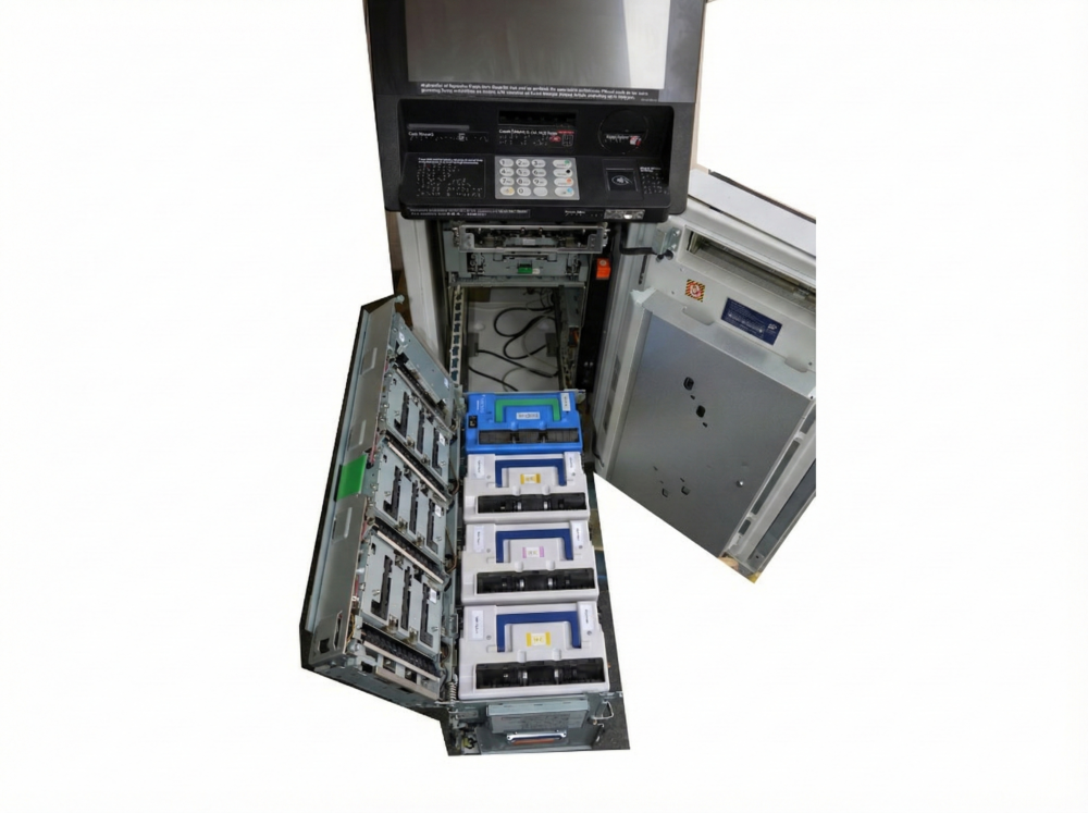 3650-4 NCR, 2063 SELFSERV 23 Interior Lobby Cash Recycler With Check Accept, Cajero Completo