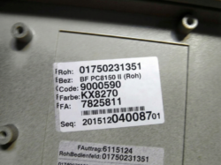 3692-2 Wincor Nixdorf ATM FASCIA PN: 01750231351, 1750231351