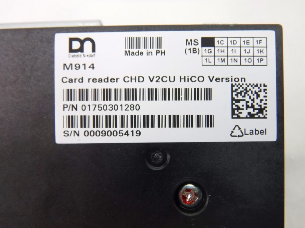 Wincor Nixdorf Card reader CHD V2CU HiCo + AntiM3 PN: 1750301280, 1750301280