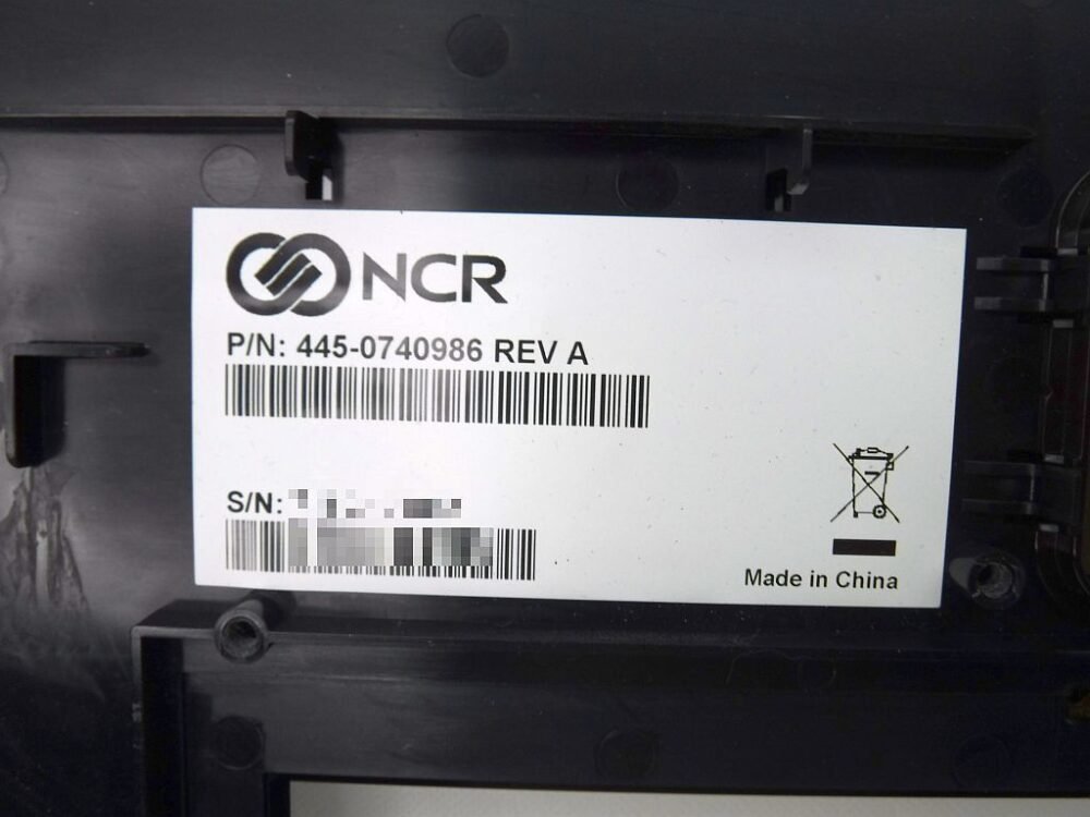 3752-3 NCR FASCIA - 15 TOUCH ASSY PN: 445-0740986, 4450740986