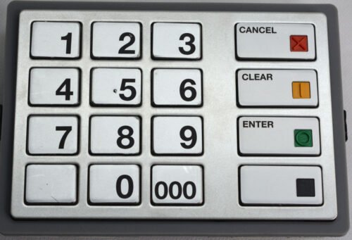 Diebold ATM KEYBOARD EPP7 (BSC), LGE, ST STLS, NO HTR, ENG (US), QZ1, BLANK PN: 49-249442-707A, 49249442707A