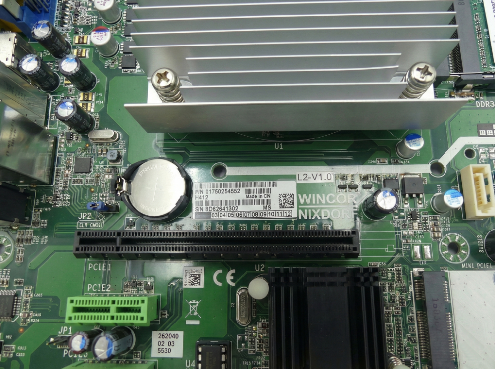 3856-2 Wincor Nixdorf, Motherboard W/ Intel Core i5-4570TE 2.70Ghz, 2GB RAM Windows 10 Ready, PN: 01750254552, 1750254552