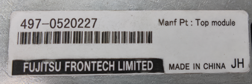 NCR Fujitsu GSR50 Bunch Acceptor Top Module PN: 4970520227